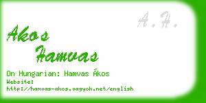 akos hamvas business card